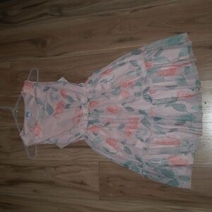 Speechless Pink and Green Floral Kids Dress